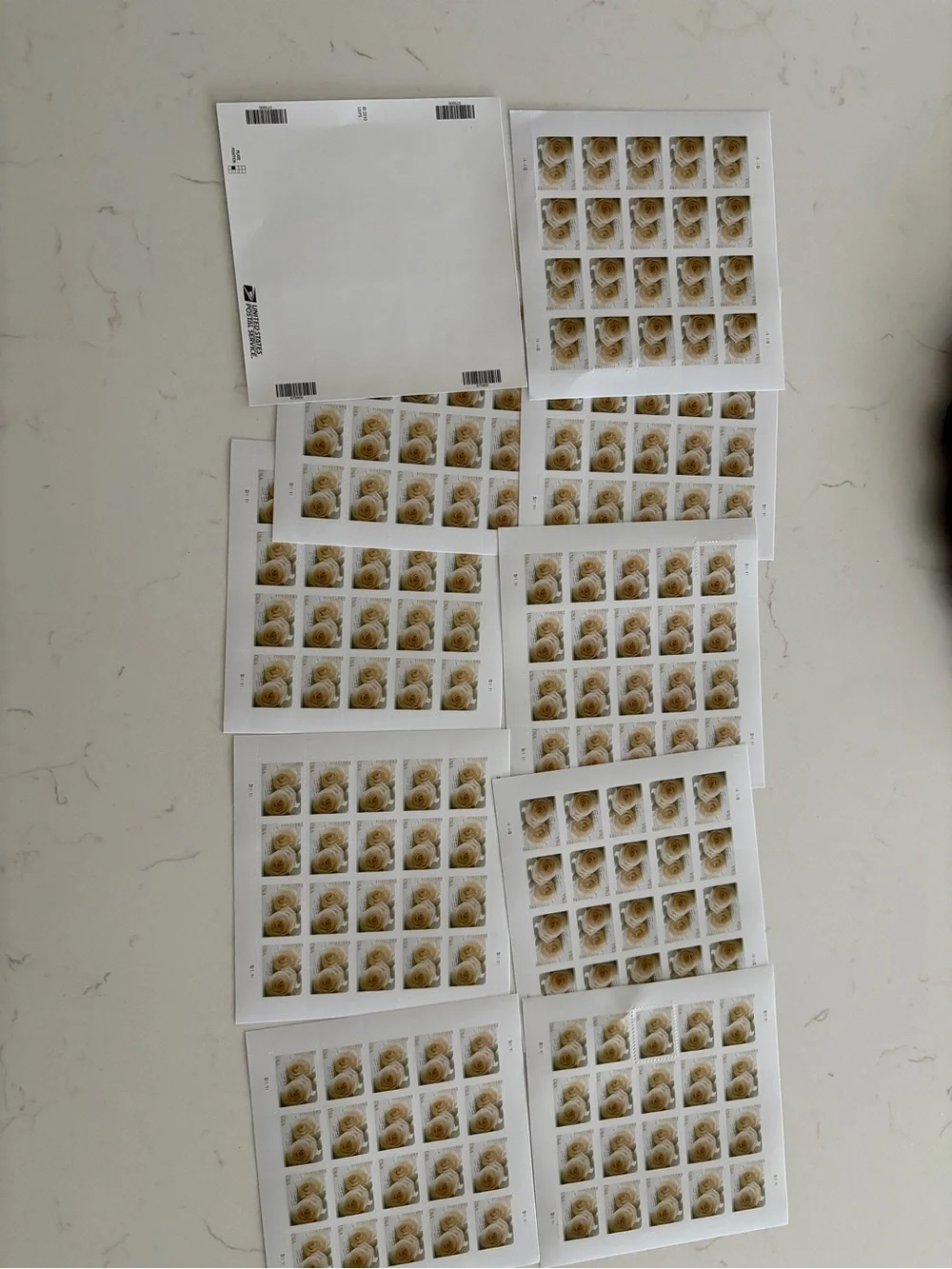 200 Rose foreverr Stamps - White and Cream